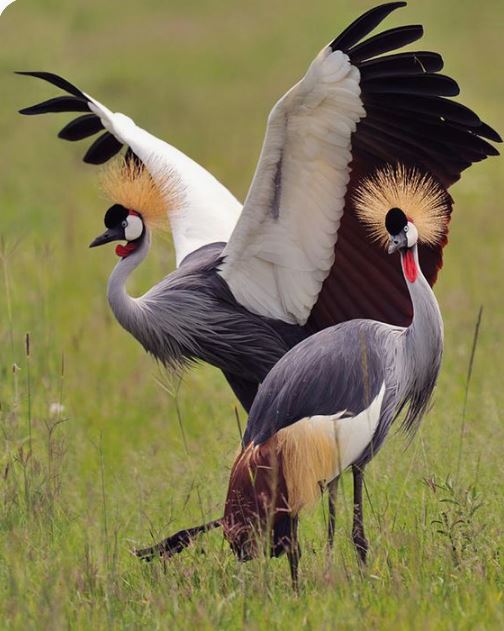 De Afrikaanse kraanvogel ziet er toch koninklijker uit dan de Nederlandse
